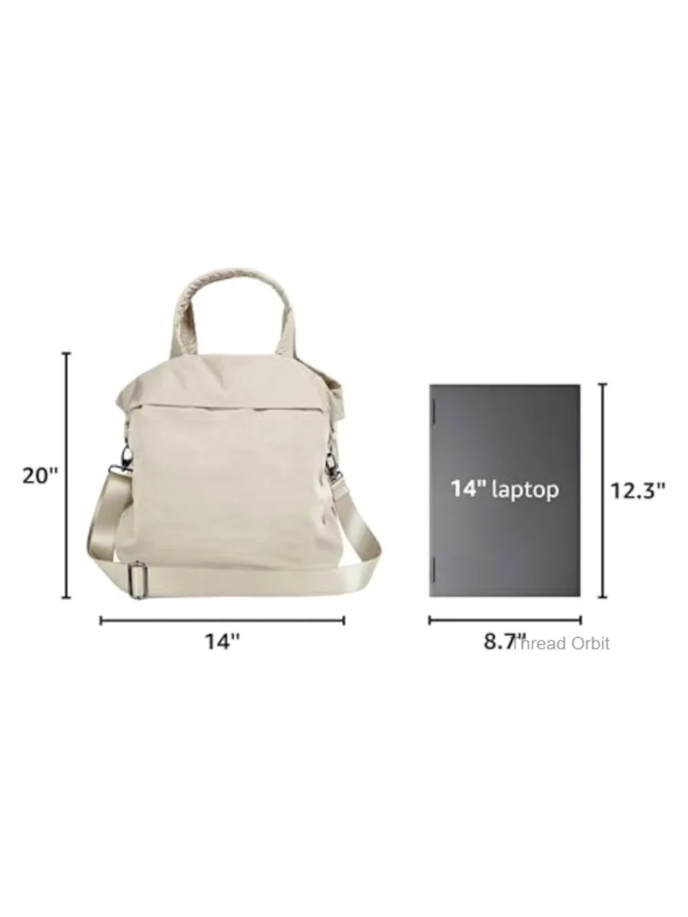 Multi Hobo Bag with 2 Straps, Tote Crossbody Shoulder Bag, Nylon Water-Repellent